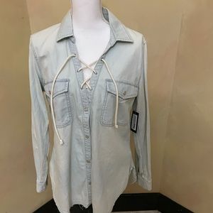 NWT! Sanctuary denim shirt size large
